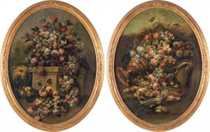 Pair of Flower Vases, Felice Fortunato Biggi (Parma 1635 - Verona 1680)